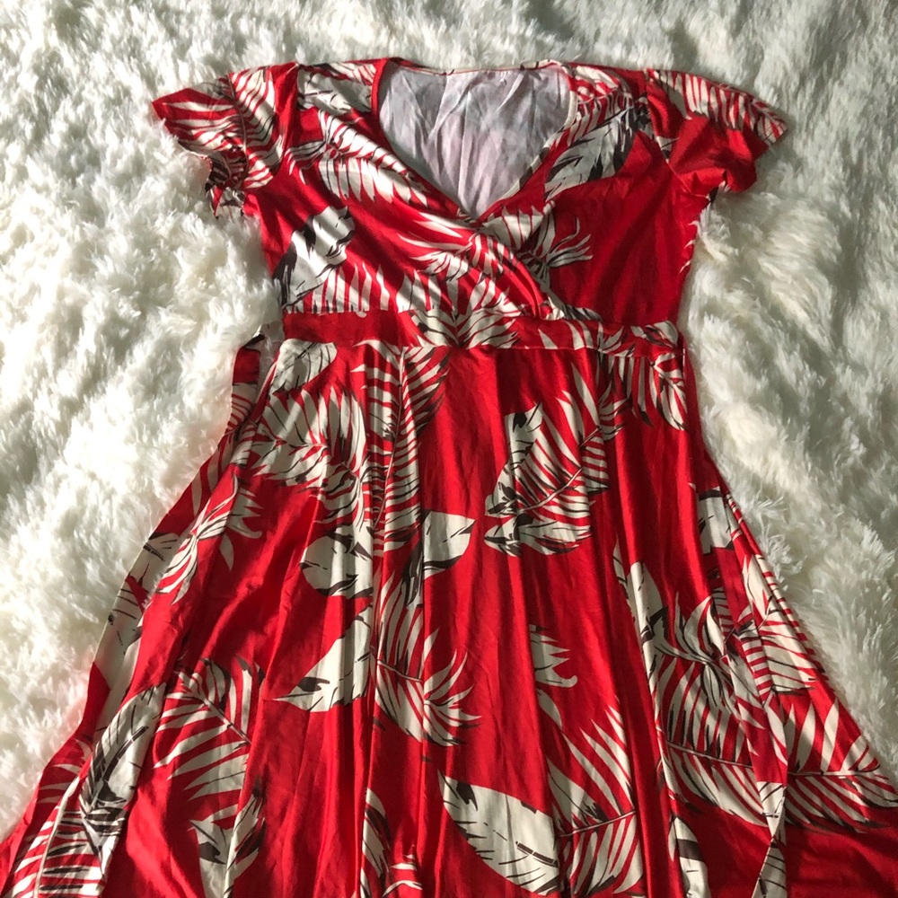 Orange Hawaiian dress
